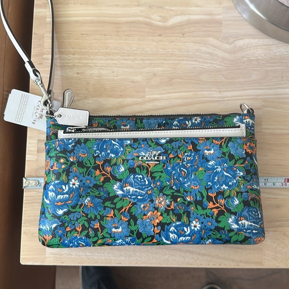 Coach Lyla Rose Blue Floral Clutch Wristlet